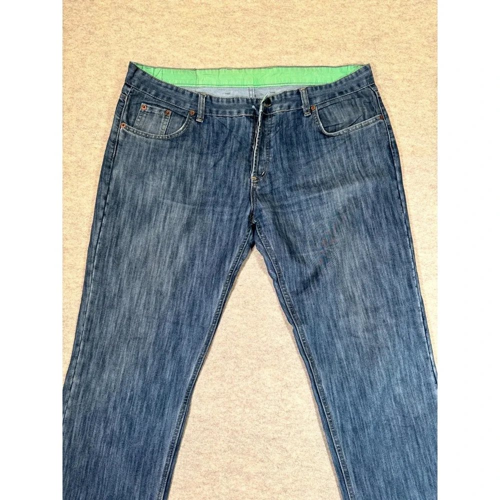Levis 501 Original Jeans Mens 42x34 Blue Denim Button Fly Mid‎ Rise Straight Leg